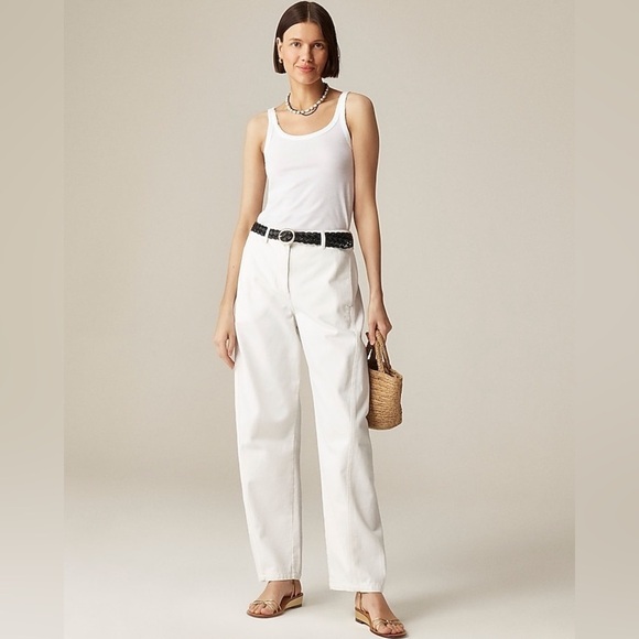 J. Crew Denim - J.Crew Relaxed barrel-leg jean white sz.18 classic preppy office casual staple